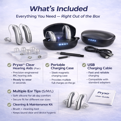 Pryxo™ Clear Hearing Aids – Easy to Use, Crystal Clear Sound & All-Day Comfort