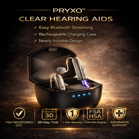 Pryxo™ Clear Hearing Aids – Easy to Use, Crystal Clear Sound & All-Day Comfort